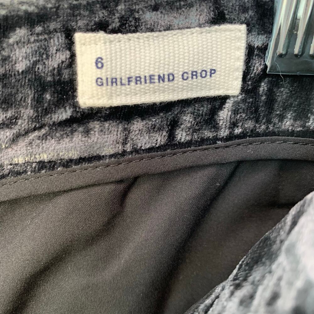GAP Velvet Girlfriend Crop Pants In Midnight Gray Size 6 - Picture 5 of 7